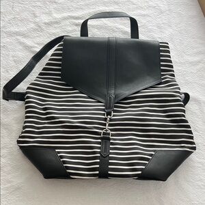 Stella & Dot Black and White Striped Backpack